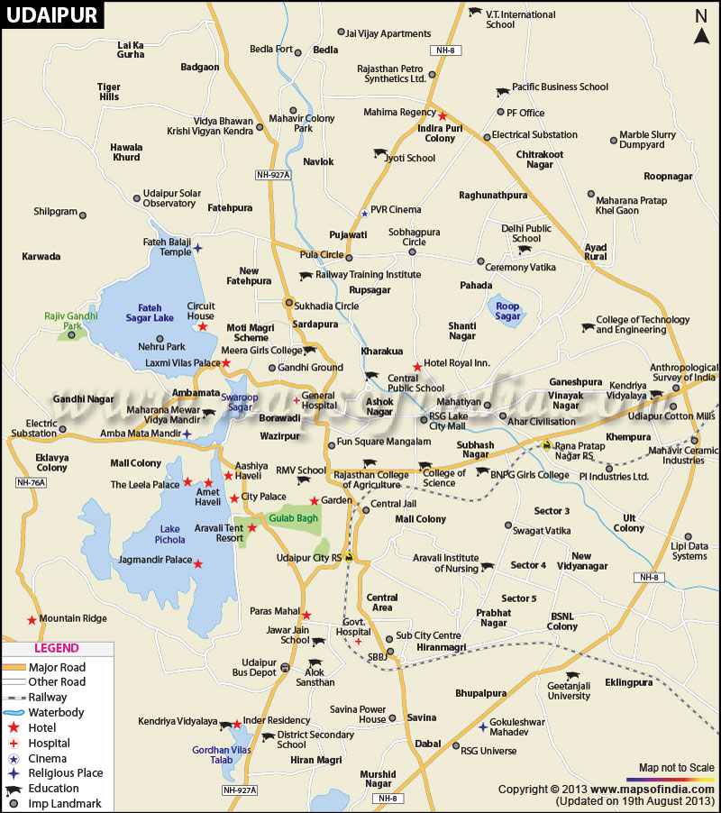 Udaipur City Map